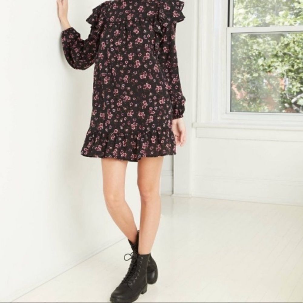 wild fable floral long sleeve Boho mini Dress